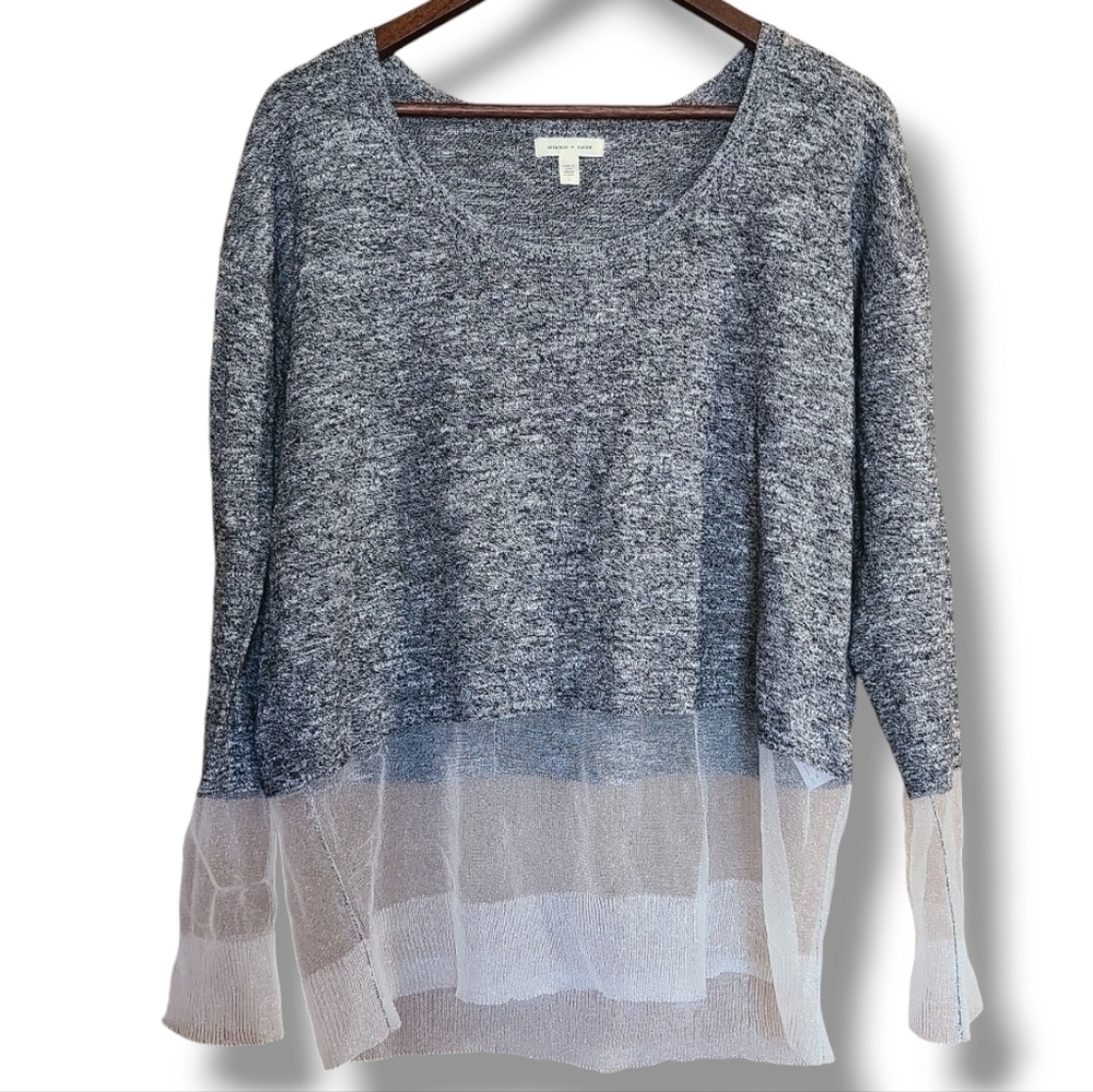 Silence + Noise Tulle Trim Sweater
